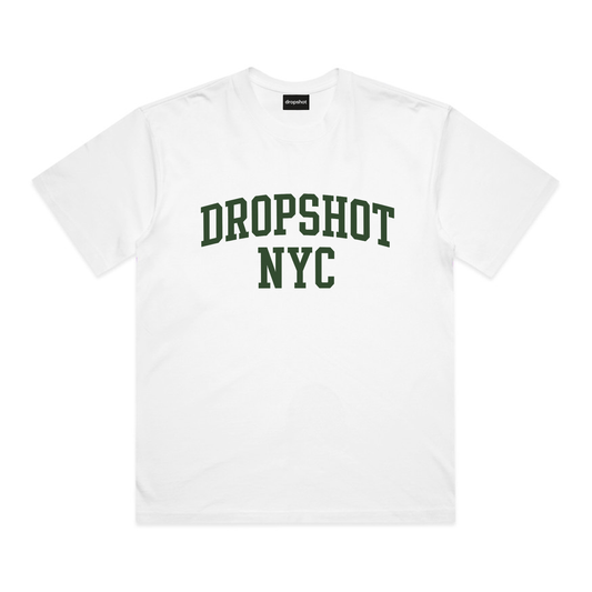DROPSHOT VARSITY WHITE BOX TEE | DROPSHOT